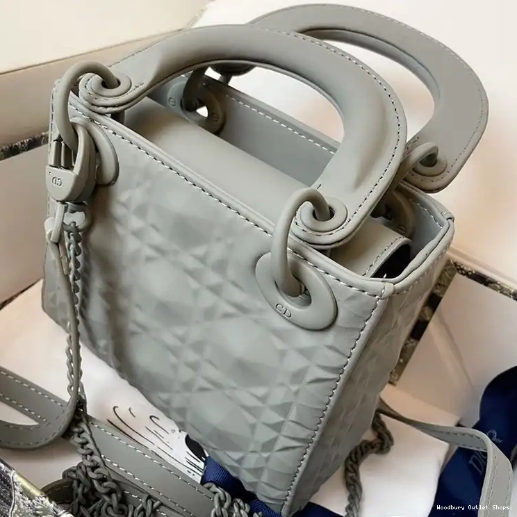 Cheap Ultramatte Dior Bag Lady Calfskin Frosted Cannage Mini Grey 0324 Hot Sale